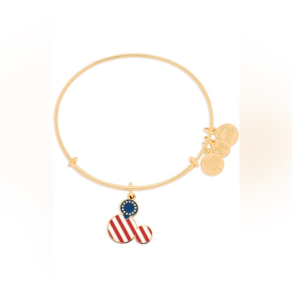 NWT *Discontinued* Disney Parks Alex and Ani Bangle with Patriotic Mickey Charm
